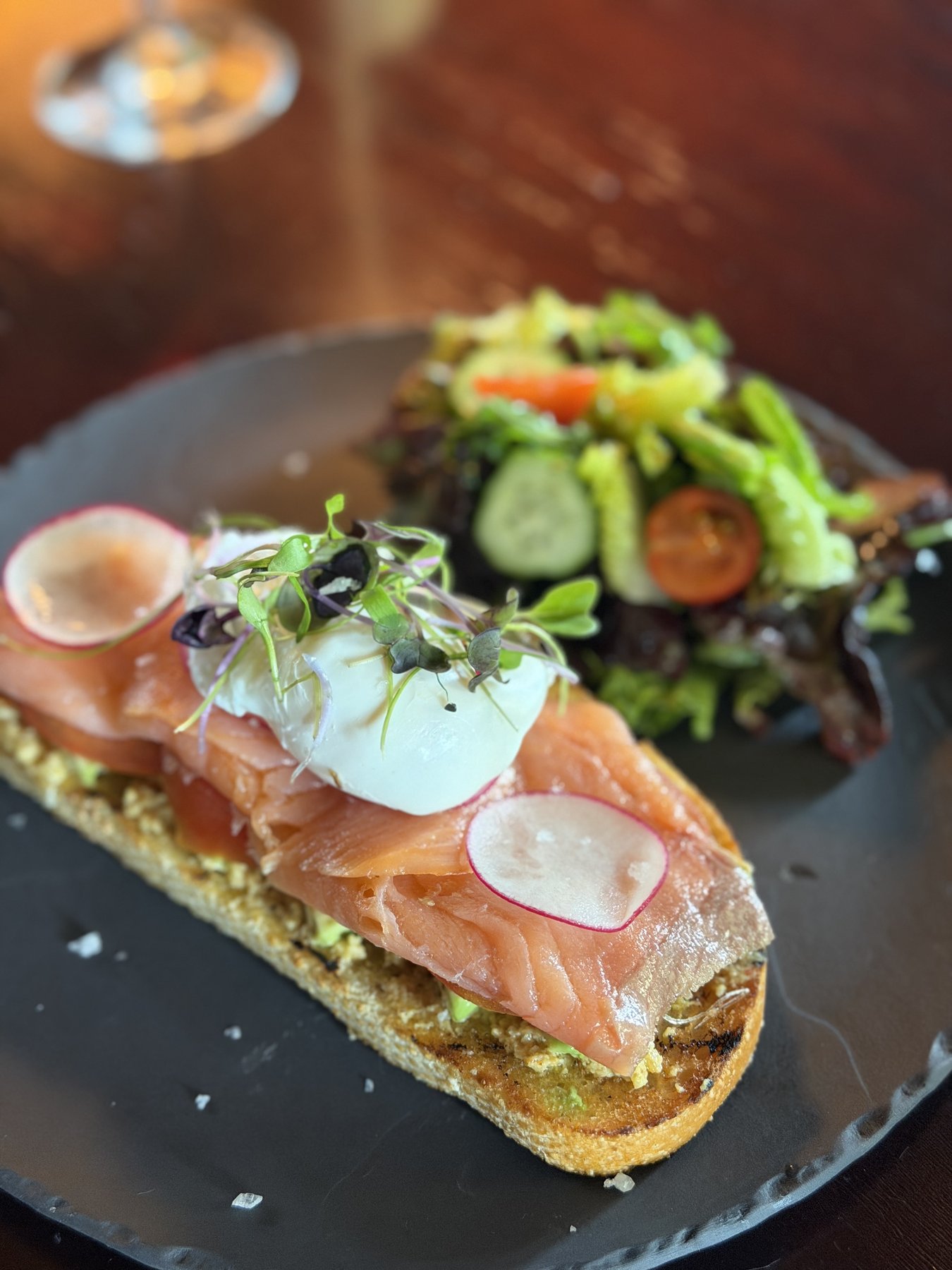 Smoked salmon avocado toast